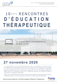 SEFor : 10 èmes rencontres d'éducation thérapeutique - 27 no ... Image 1