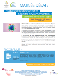 Matinée-débat "Inégalités sociales de santé, inégalités ... Image 1