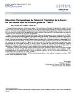 Éducation Thérapeutique du Patient et Promotion de la ... Image 1