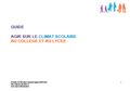 Agir sur le climat scolaire au collège et au lycée. Guide Image 1